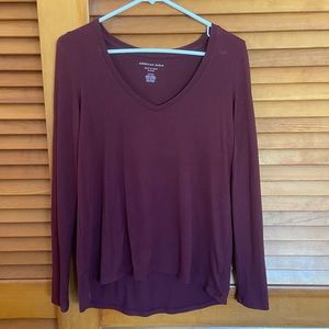 American Eagle Soft and Sexy Maroon Long sleeve Size Small